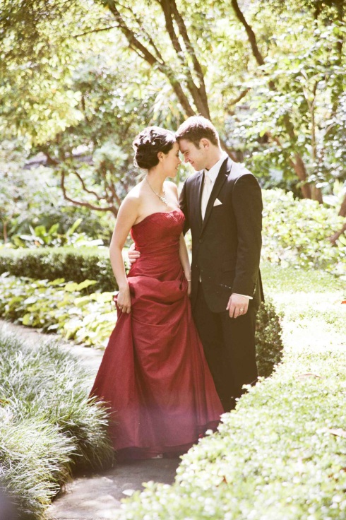 Red wedding gown The wedding was held at Pymble Uniting church followed by