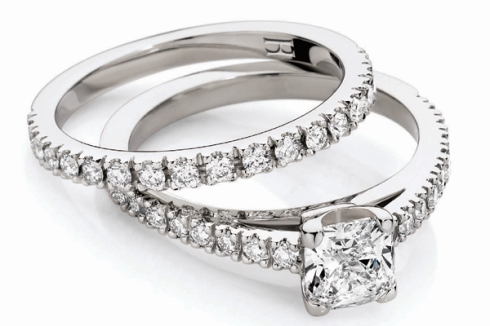 Diamond wedding ring pair